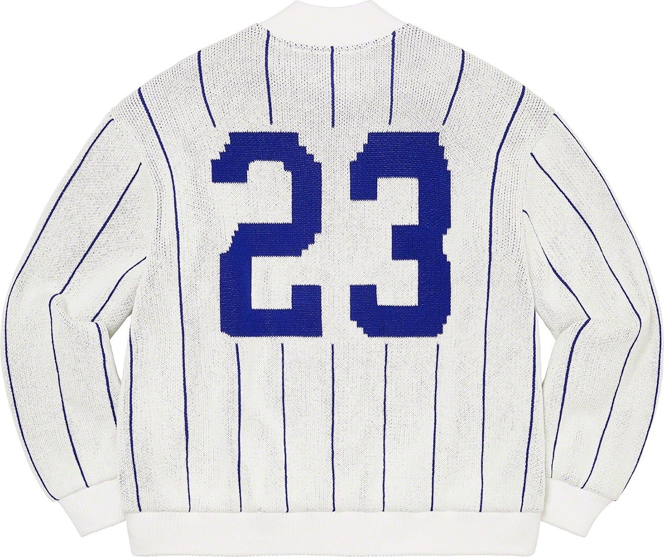 Pinstripe Varsity Zip Up Sweater view 13
